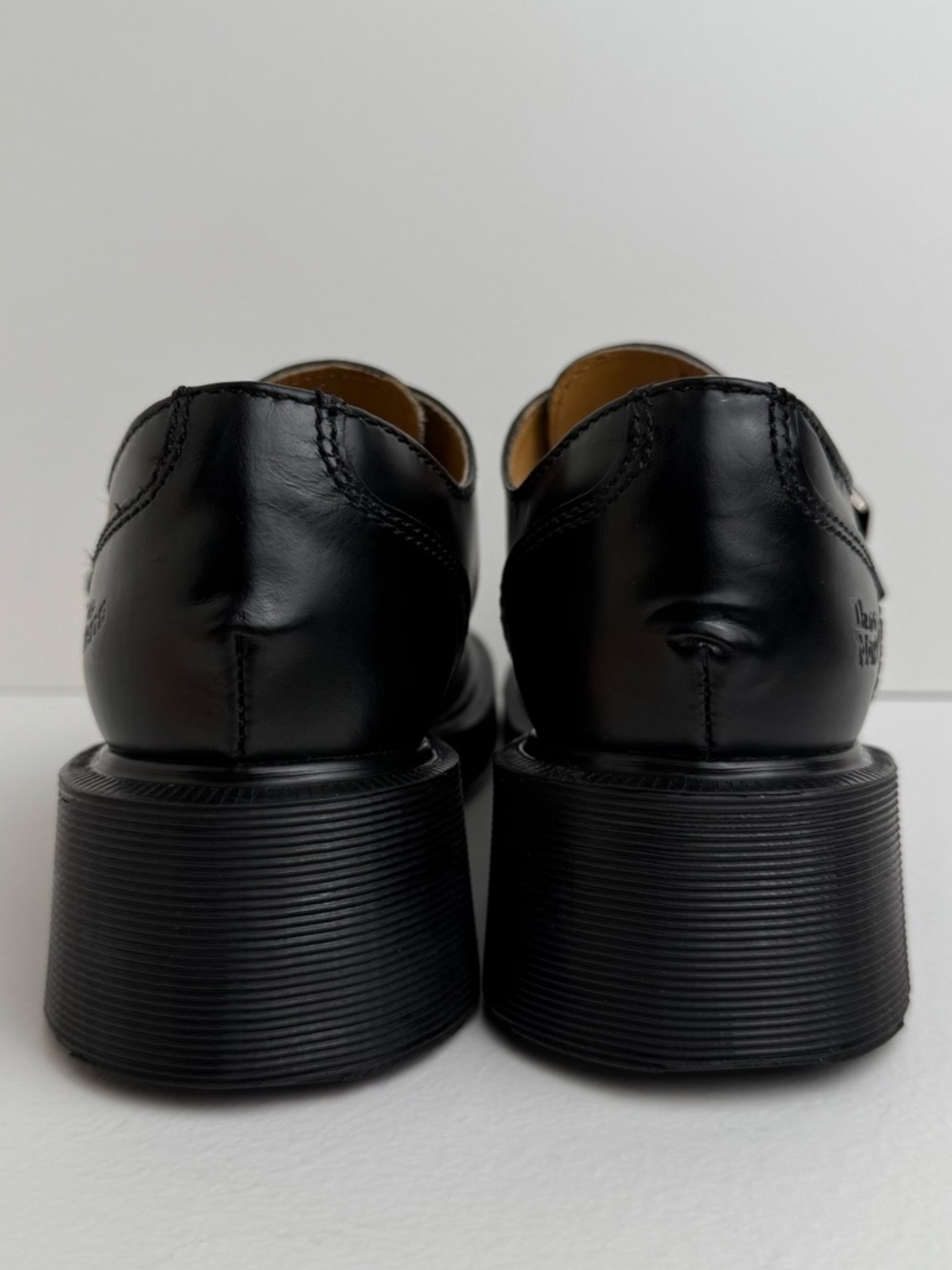 Vintage Dr. Martens England Black Heel Buckle Leather Mary Janes Oxfords UK 5 - Picture 11 of 16